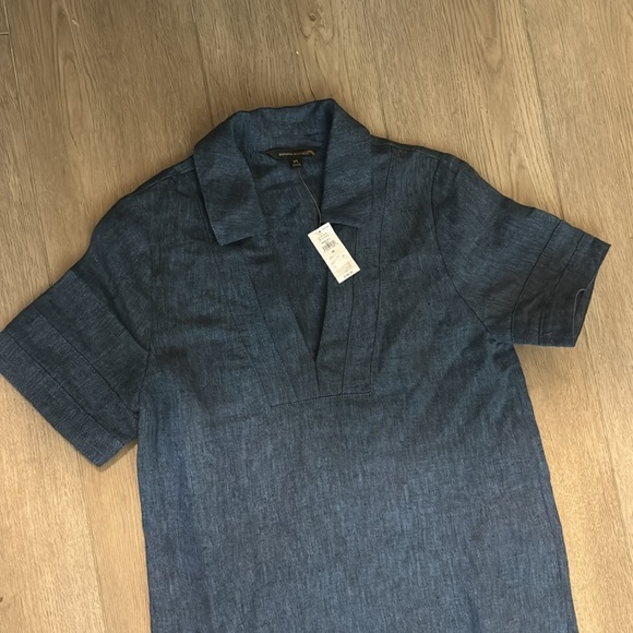 NWT! Banana Republic Indigo Cruz Linen Maxi Shirtdress - Size XS 🦋 - Picture 8 of 11